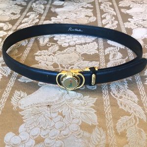 Paolo Scali Leather Golf Belt with Quartz Watch